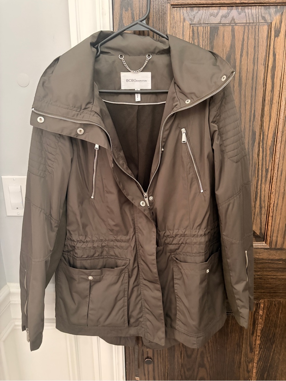 BCBGeneration Olive Green Utility Anorak Jacket